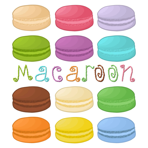 Vector icon illustration logo for pile colorful macaroons - Vector, Image