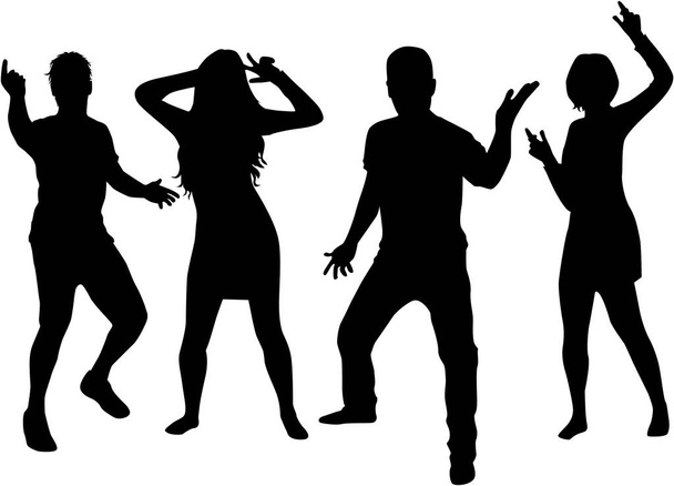 Dancing people silhouettes. Vector work. - Vector, Image