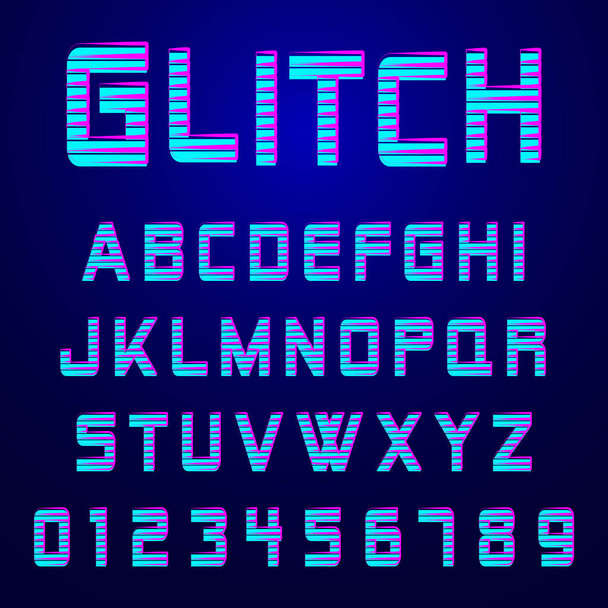 Дизайн ефекту глюка шрифту алфавіту
 - Вектор, зображення