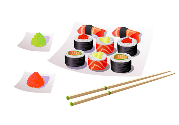 Sushi japanese food - Vektör, Görsel
