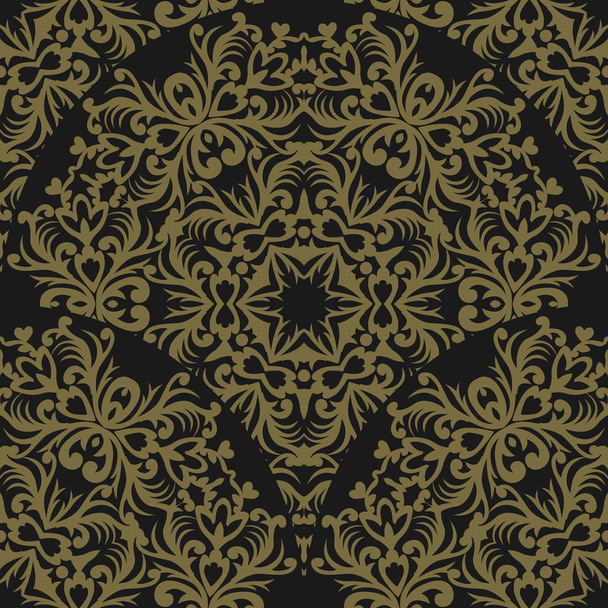 Seamless eastern pattern on dark background. Can be used as a pattern for textiles, a background for the Veb design, in print. - Vektör, Görsel