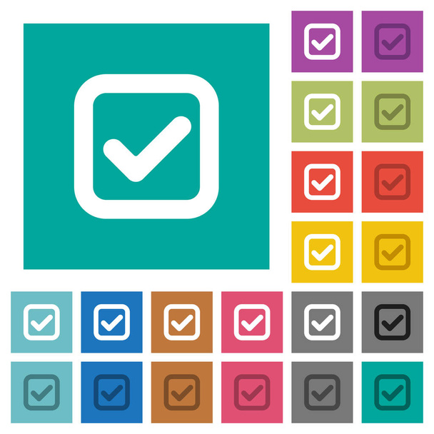 Checkbox square flat multi colored icons - Vector, Image