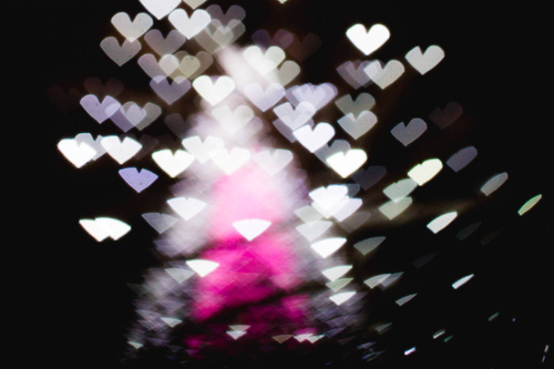 Bokeh sydämen muodon kaunis värikäs valo deco
 - Valokuva, kuva