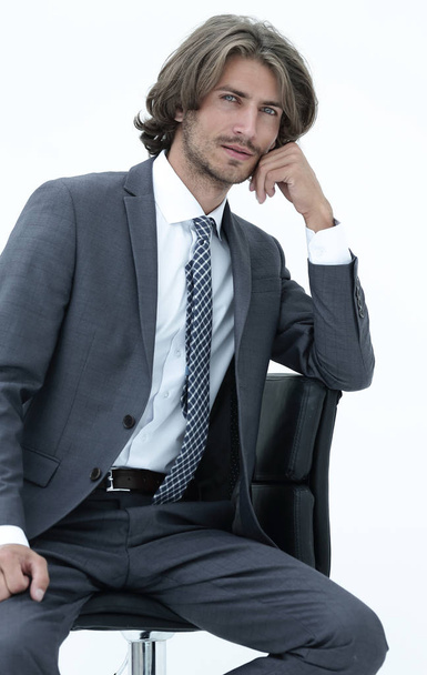 zakelijke man denken slijtage elegante pak en stropdas - Foto, afbeelding