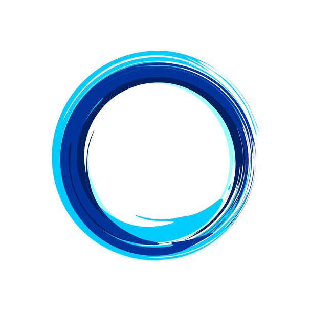 禅シンボルの抽象的な青インク ブラシ - ベクター画像