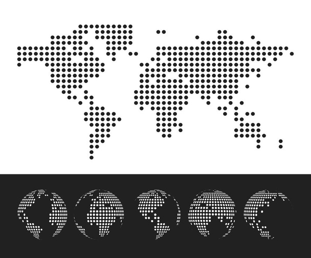 Carte vectorielle pointillée et Globe of the World
 - Vecteur, image
