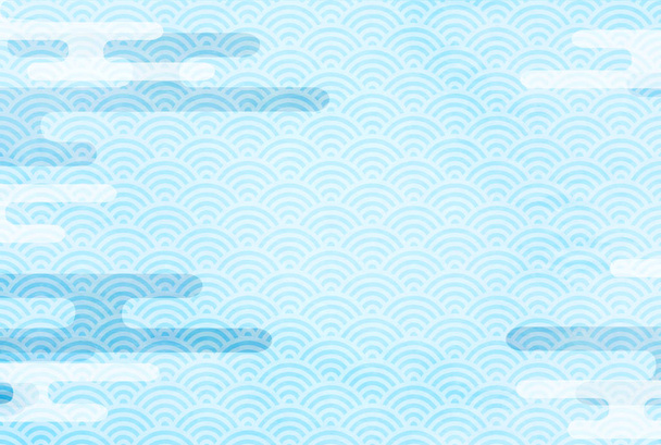 Ocean wave Japanese paper background - Vector, Image
