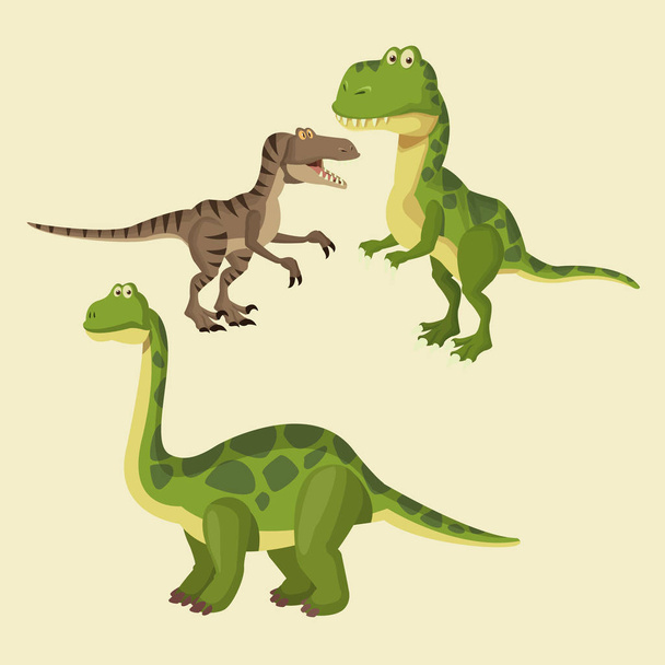 Dinozaury elementy kreskówki - Wektor, obraz