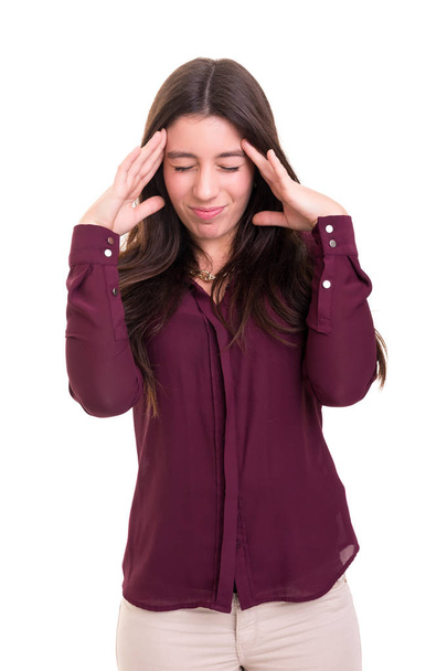 Young woman with strong headache - Photo, image