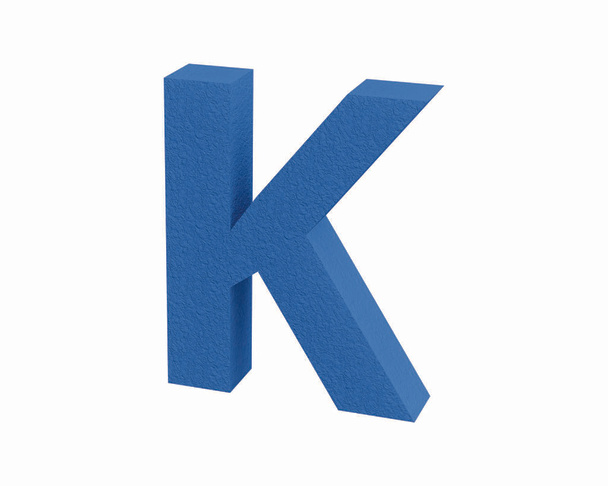 フォント プラスチックの大きなスパーク侵食青い大文字 K レンダリングします。 - 写真・画像