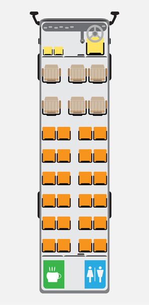 Χάρτης κάθισμα λεωφορείων πούλμαν με τουαλέτα - Διάνυσμα, εικόνα