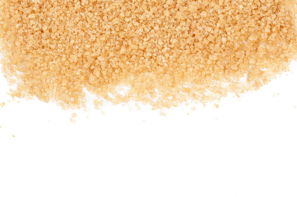 brown sugar isolated on white background with copy space for your text. Top view. Flat lay - Photo, Image