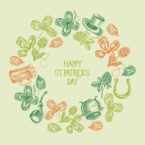 Abstract Vintage St Patricks Day Background - ベクター画像