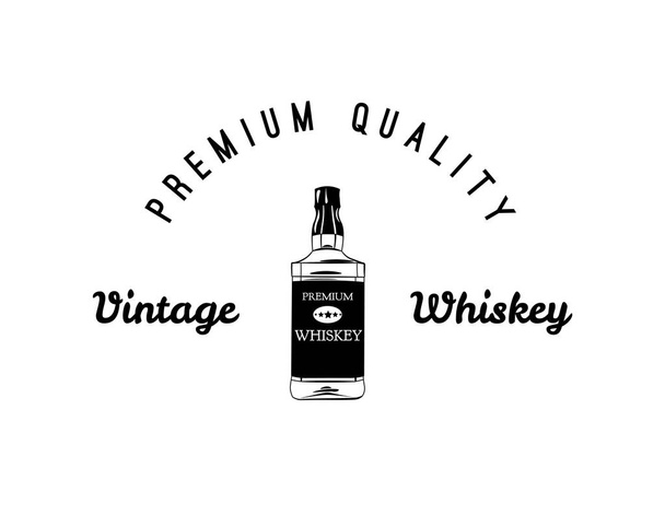 Whiskey bottle poster or logotype. Vintage vector. - Vektor, kép