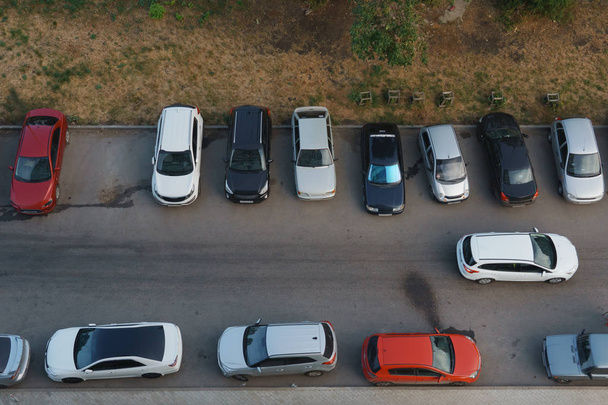 Car parking in the summer. View from above - Photo, Image
