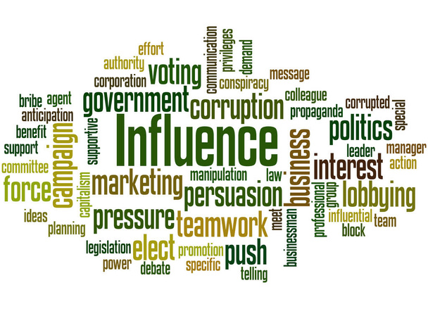 Influence word cloud concept - Photo, Image