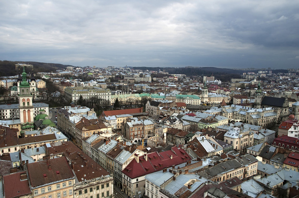 Panorama van de stad lvov van hoogte - Foto, afbeelding