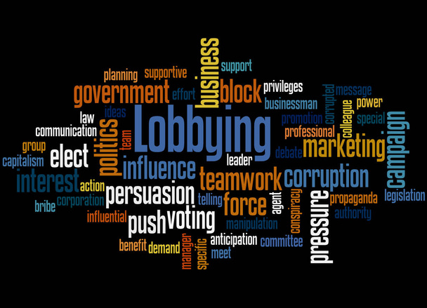 Lobbying conceito nuvem palavra 3
 - Foto, Imagem