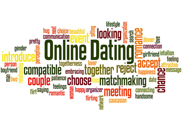 Online dating word cloud concept 2 - Photo, Image