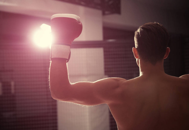 Young professional boxer in ring - Foto, Imagem