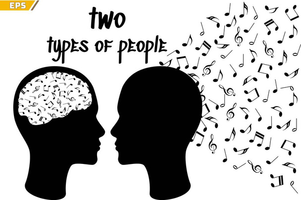 人々 は、異なる音楽を感知します。音楽の才能。鳥肌音楽。音楽ギフト - ベクター画像