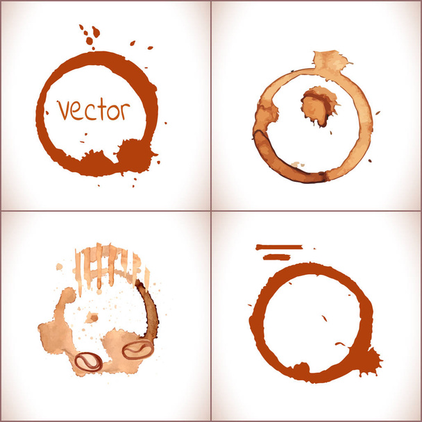Coffee vector stain on a white background. - Vector, Image