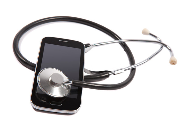 Stethoscope on mobile phone - 写真・画像