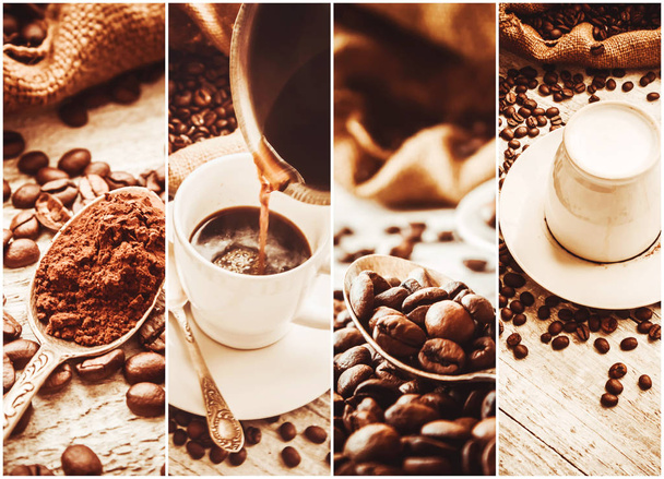 collage de nombreuses photos de café
.  - Photo, image
