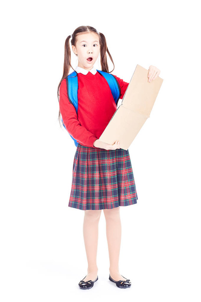 Schoolgirl with notepad - Foto, Imagem
