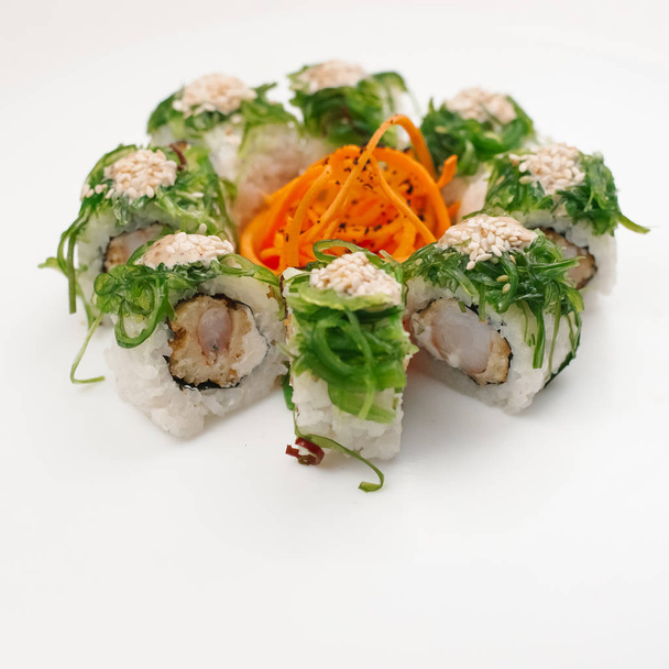 Japanese maki sushi with fried crab meat  - Photo, Image