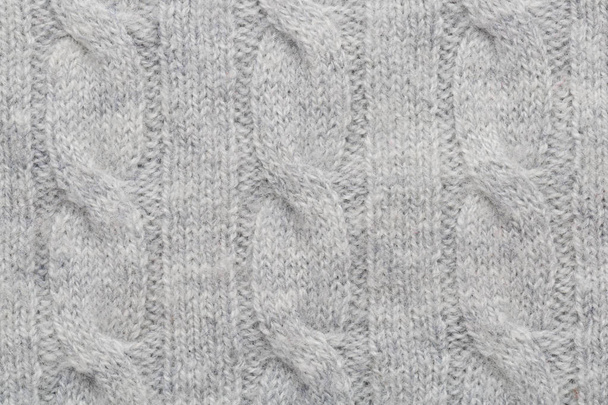 Tecido de lã cinza kitted
  - Foto, Imagem