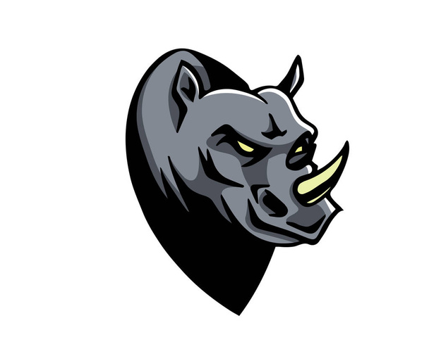 Leadership Animal Logo - Passionate Rhinoceros Character - Διάνυσμα, εικόνα