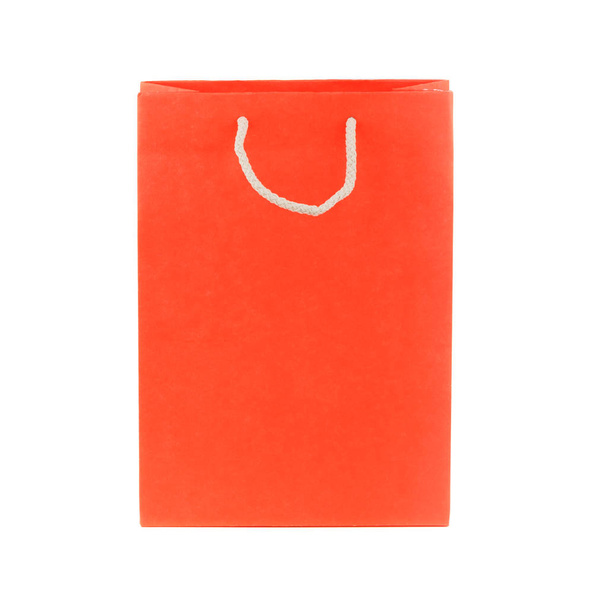 Orange package from paper, isolated on white - Zdjęcie, obraz