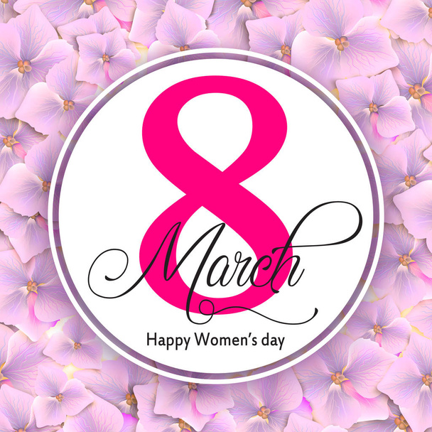 8 march international womens day background with flowers. Vecto - Vector, Image