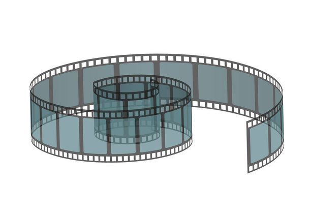 Vectorillustratie van realistische filmstrip roll. Cinema en film element of object. - Vector, afbeelding