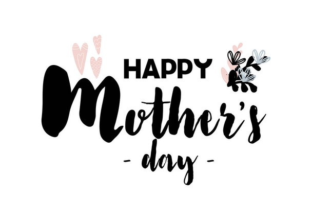 Карточка с каллиграфическими надписями счастливого дня матери. Векторная иллюстрация в скандинавском языке
 - Вектор,изображение