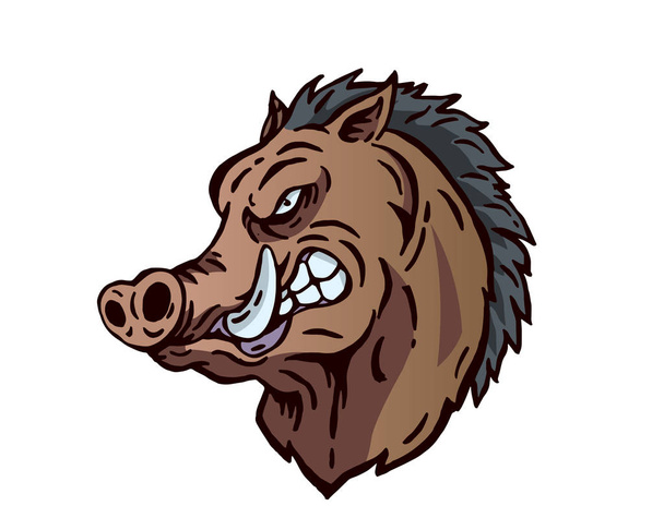 Confidence Leadership Animal Head Logo - Boar Character - Διάνυσμα, εικόνα