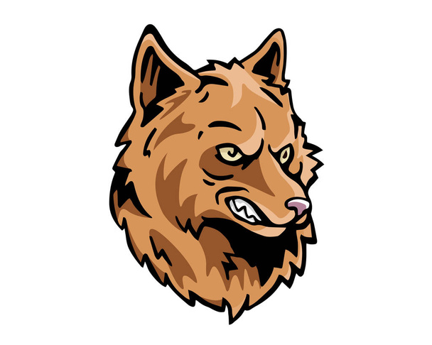 Angry Dog Breed Character Logo - Pomeranian - Vector, afbeelding