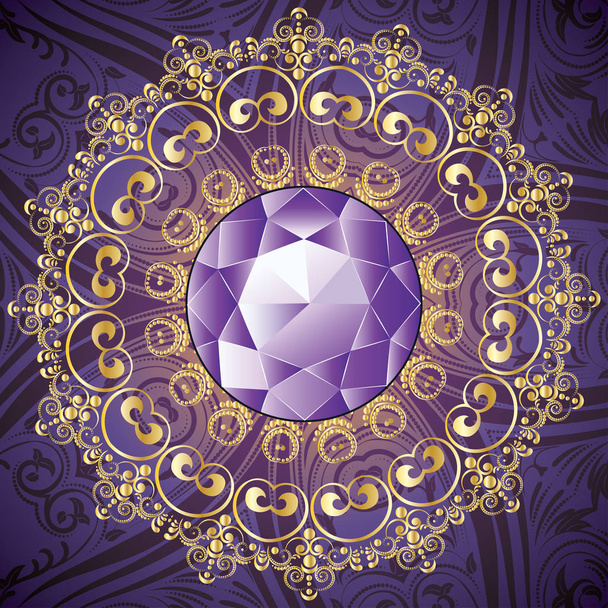 Decorative Background with Amethyst - Vector, Image