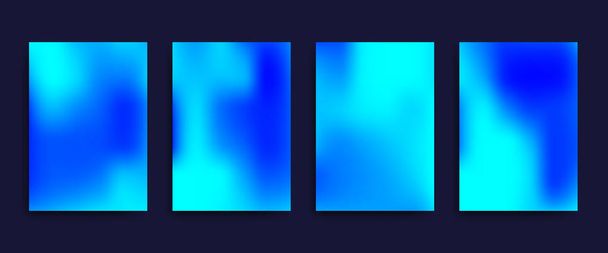 Cover templates with blue holographic foil effect - Vetor, Imagem