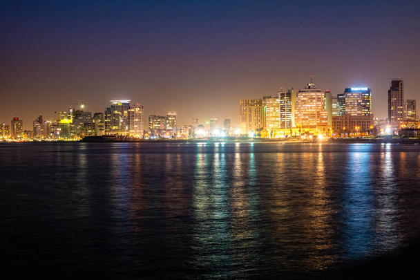 Tel Aviv. Night view from Jaffa. - Photo, Image