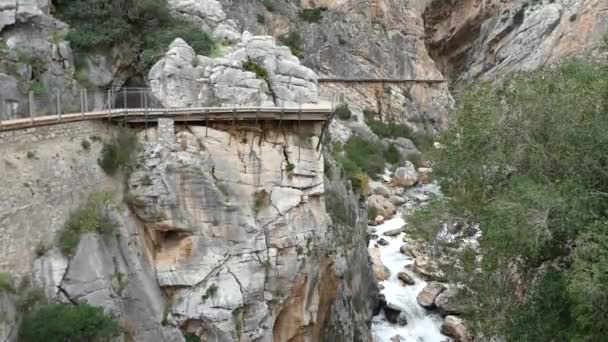 beautiful rocky landscape of camino del rey atel chorro in andalusia in spain - Footage, Video