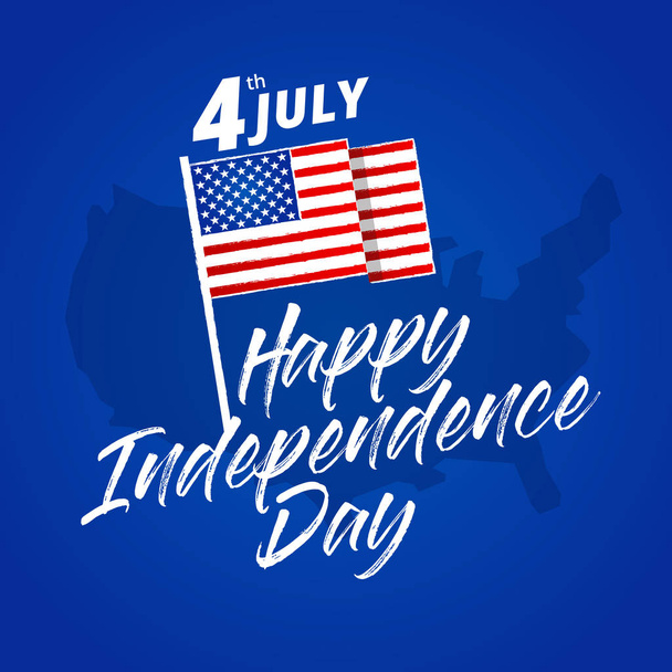 Modern Patriotic 4th Of July United States Of America Independence Day Celebration Illustration, Suitable For Social Media, Print, Background and Other Celebration Purpose - Vector, imagen