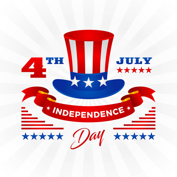 Modern Patriotic 4th Of July United States Of America Independence Day Celebration Illustration, Suitable For Social Media, Print, Background and Other Celebration Purpose - Vektör, Görsel