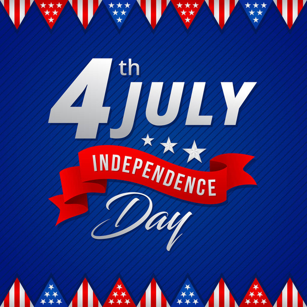 Modern Patriotic 4th Of July United States Of America Independence Day Celebration Illustration, Suitable For Social Media, Print, Background and Other Celebration Purpose - Διάνυσμα, εικόνα
