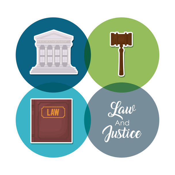 Recht en rechtvaardigheid ontwerp - Vector, afbeelding