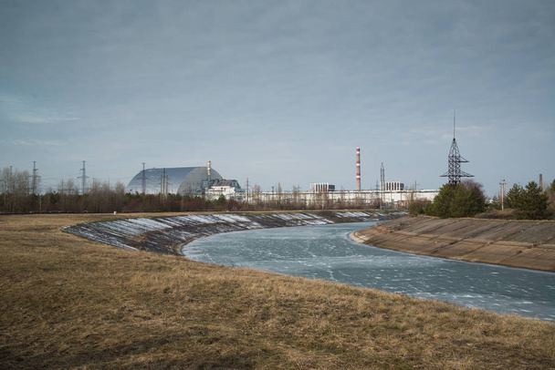 Elektrowni w Czarnobylu w Prypeci na Ukrainie - Zdjęcie, obraz