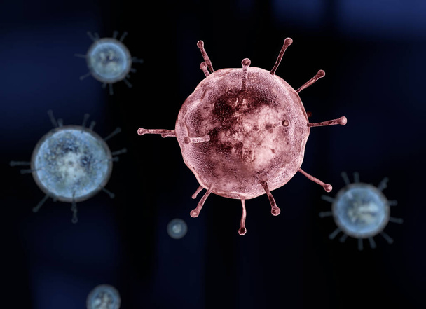 Virus, grippe, vue d'un virus au microscope, maladie infectieuse
 - Photo, image