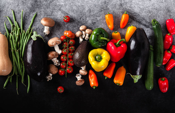 Organic food background. Food photography different fruits and v - Fotografie, Obrázek