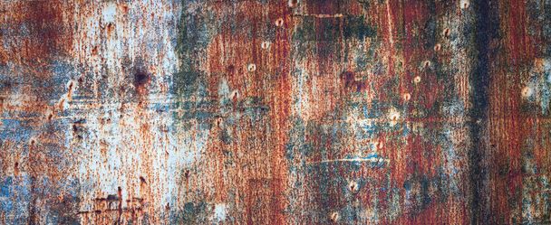 Rezavé kovové zdi, Starý list železa pokryta rez s multi - Fotografie, Obrázek
